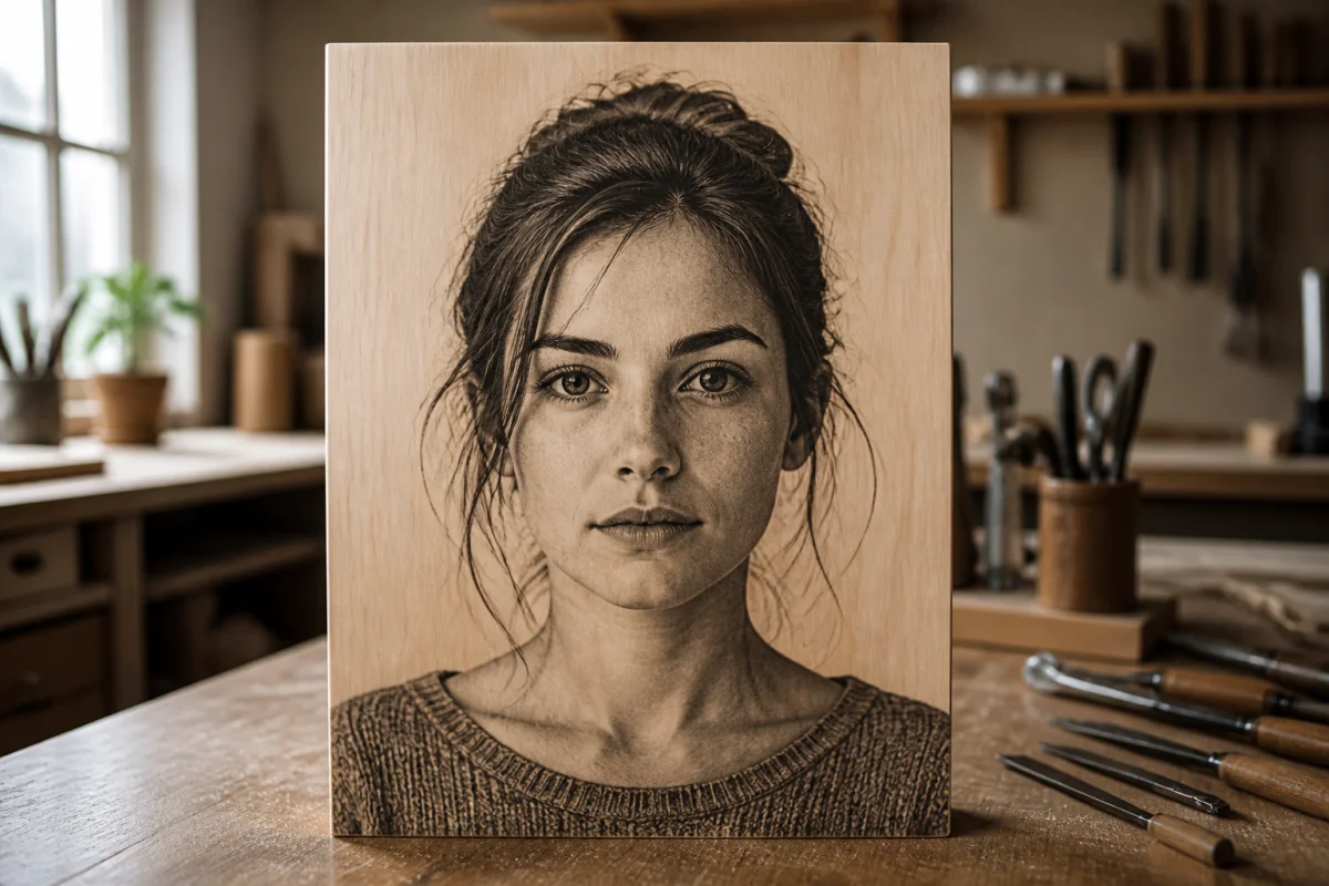 gravure laser photo sur bois
