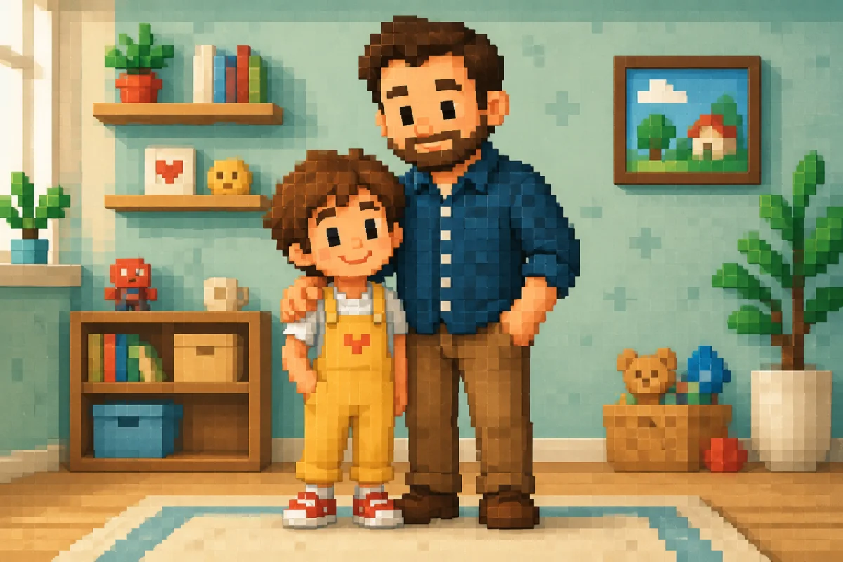 pixel art pour la fête des pères